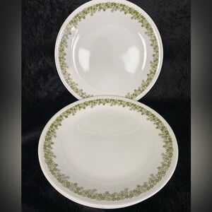 4 Vintage Corelle Green Spring Crazy Daisy Lunch Plates 8.5”